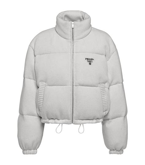 prada women's winter jacket|Prada grey puffer jacket.